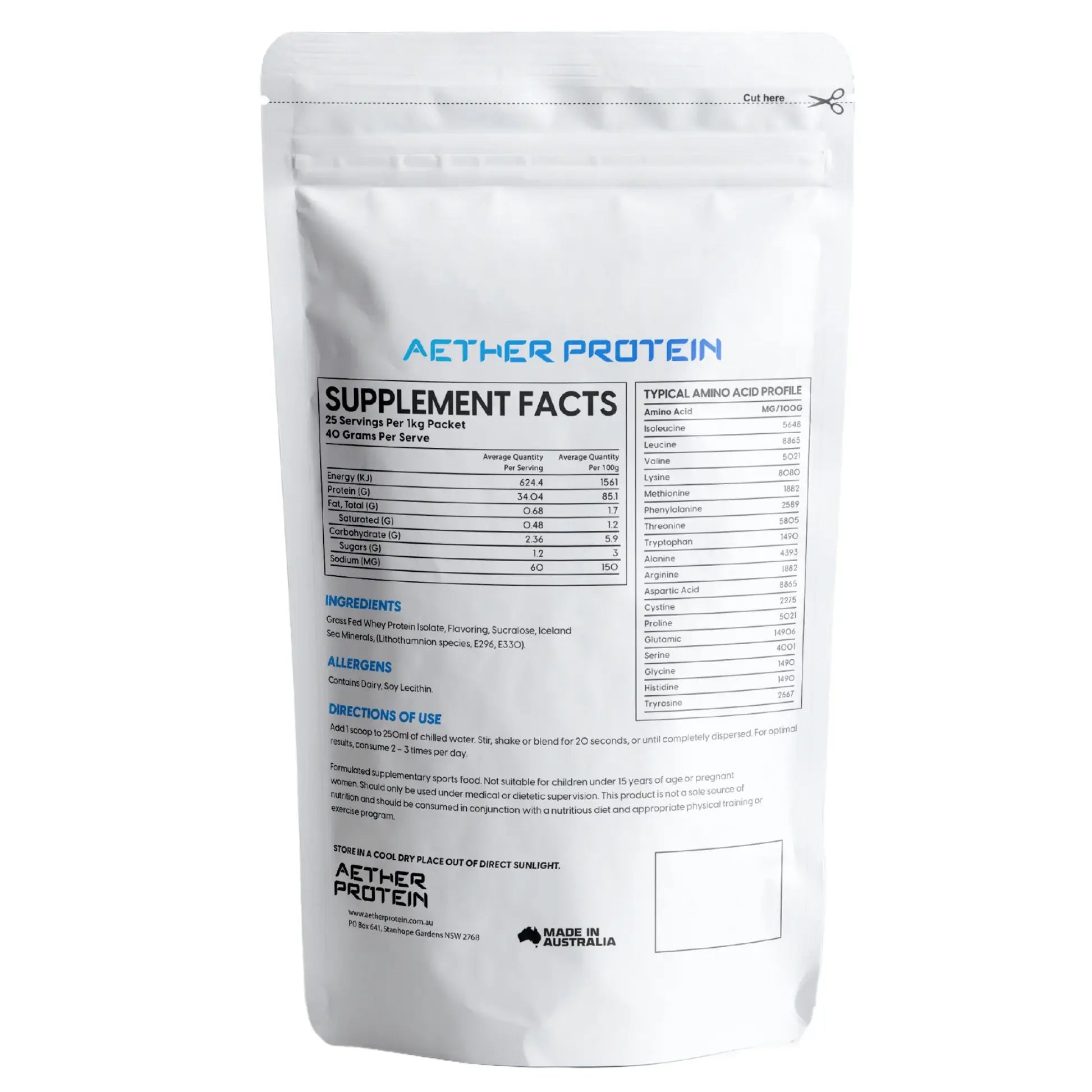 Whey Protein Isolate 1KG - Aether Protein