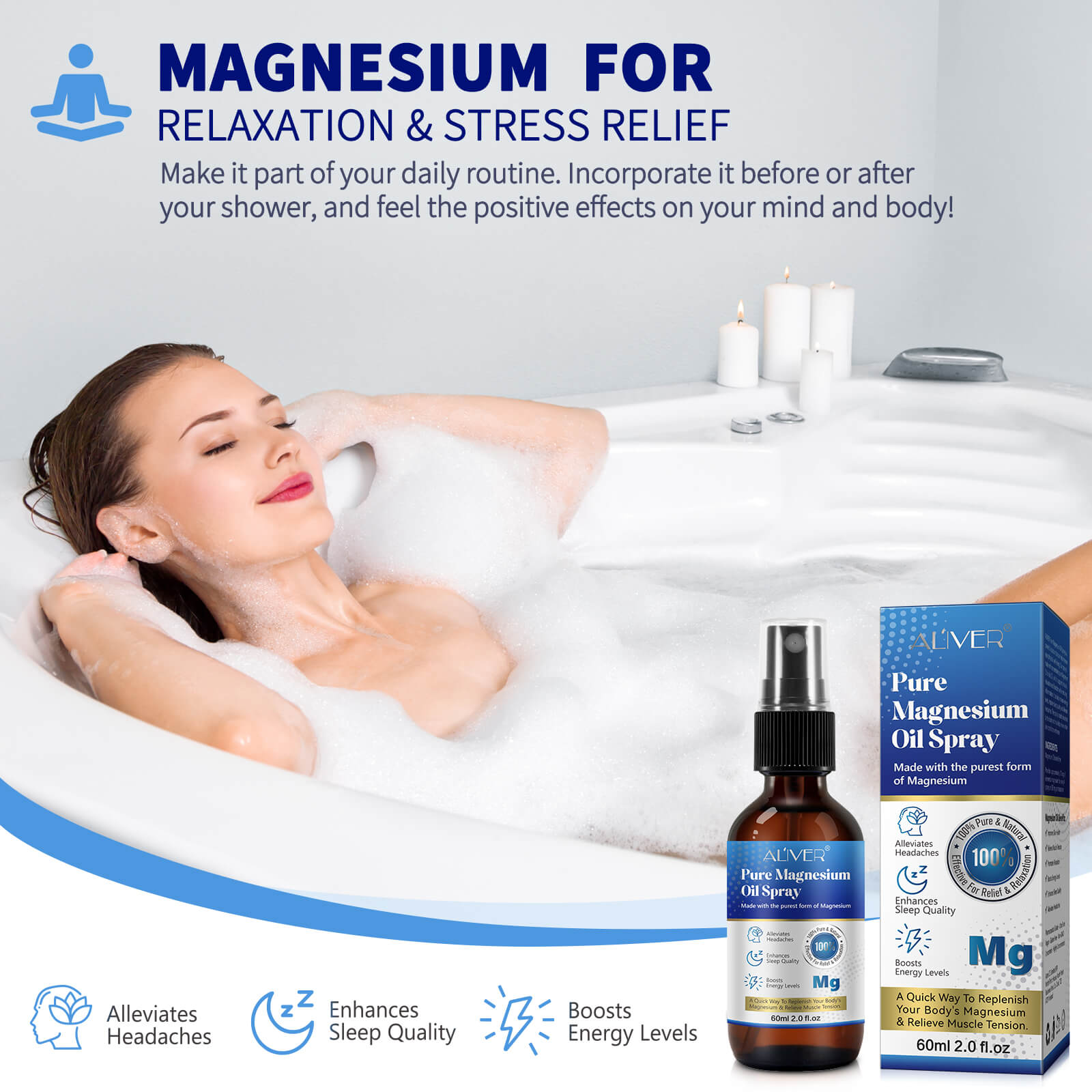 magnesium oil spray used for relaxation and stress relief
