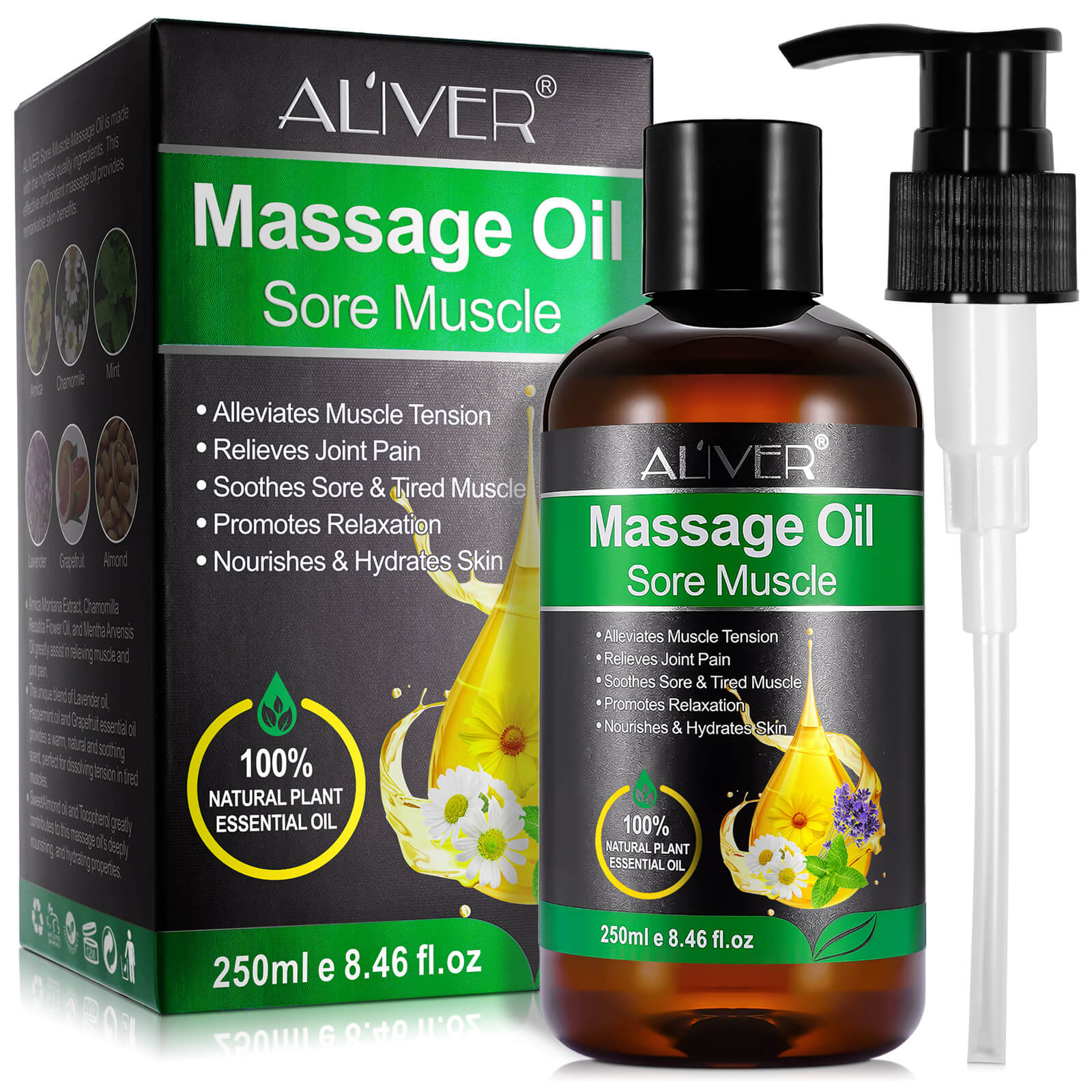 massage oi sore muscle with pump